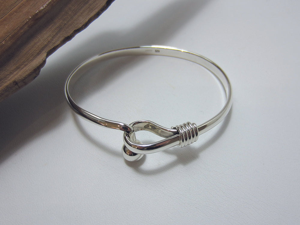 Sterling silver ball hook bangle Georg Jensen 925 Canterbury