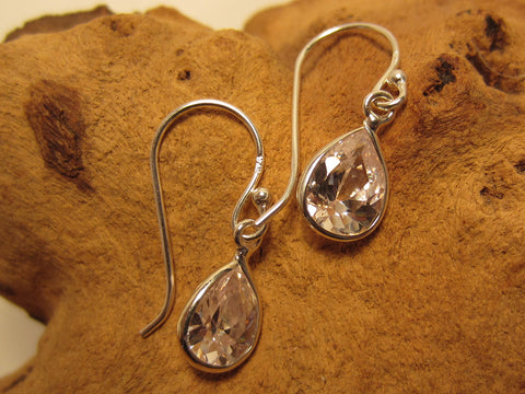 teardrop cubic zirconia drop earrings