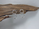 Interlinked sterling silver circles with diameters of 12mm and 17mm 925 Canterbury