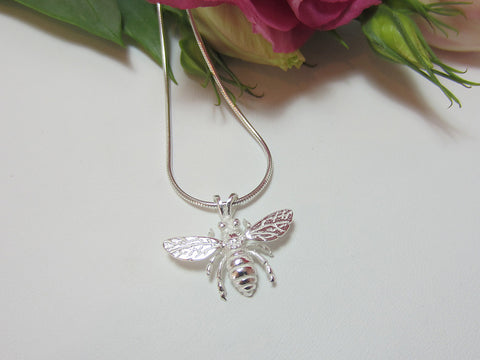 sterling silver honey bee pendant nature 925 canterbury