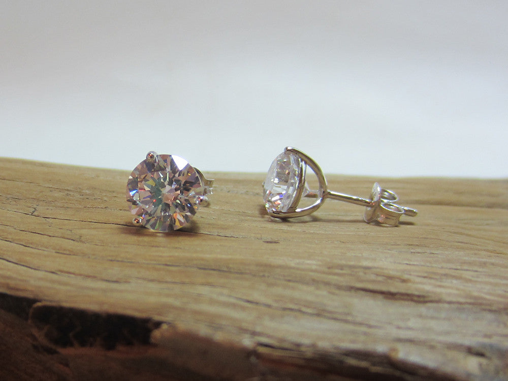 sterling silver cubic zirconia stud earrings