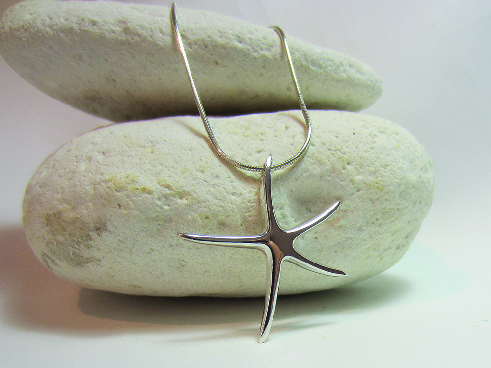 sterling silver starfish pendant 925 Canterbury