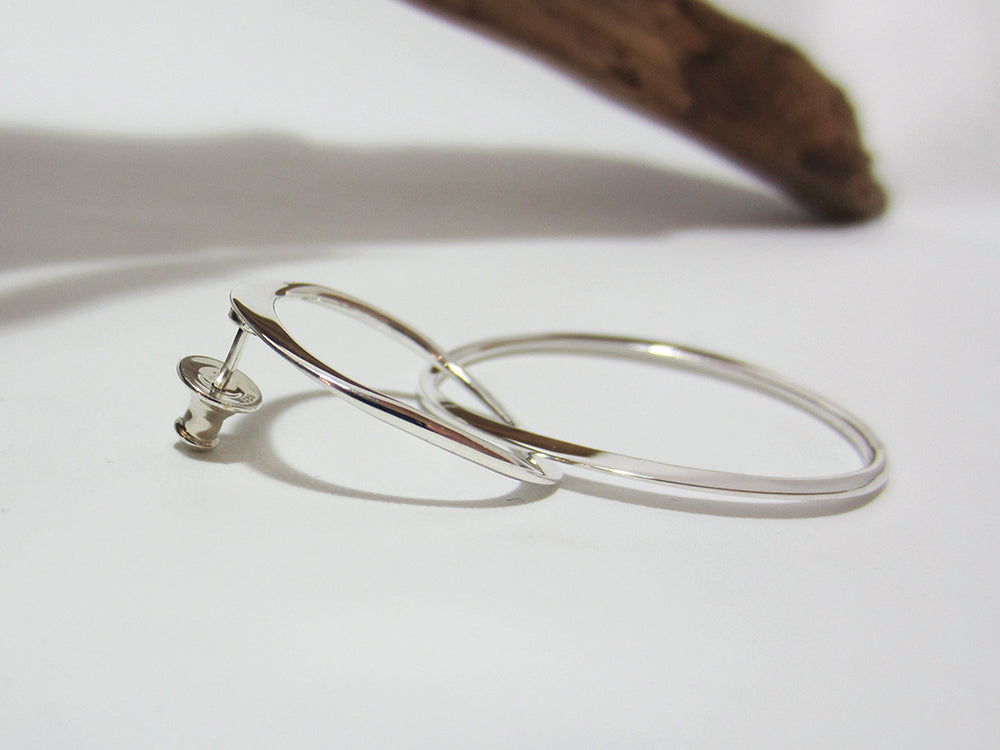 sterling silver large double hoops drop earrings 925 Canterbury