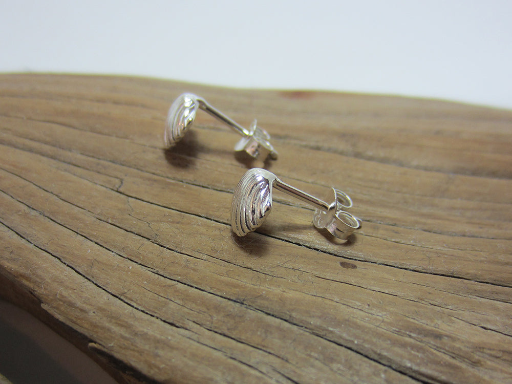 sterling silver scallop shell studs 925 Canterbury