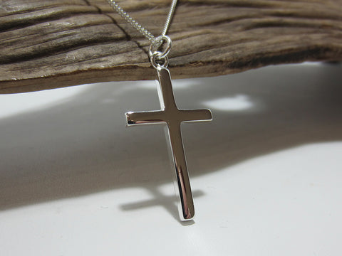 sterling silver simple cross pendant 925 canterbury