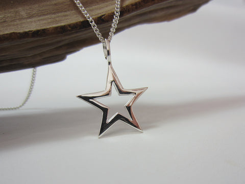 sterling silver star pendant 925 canterbury