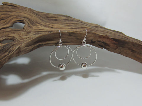 trapeze bead drops sterling silver earrings 925 Canterbury
