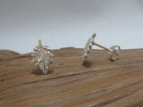 Sterling silver oak leaf studs with a satin finish, they are 12mm long and 8mm wide. 925 Silver Canterbury