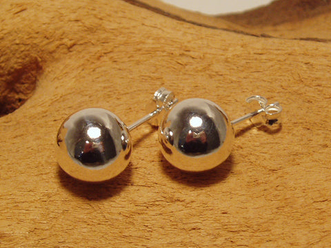 sterling silver 10mm ball stud earrings
