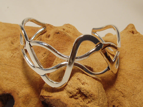 sterling silver barbed bangle organic 925 canterbury