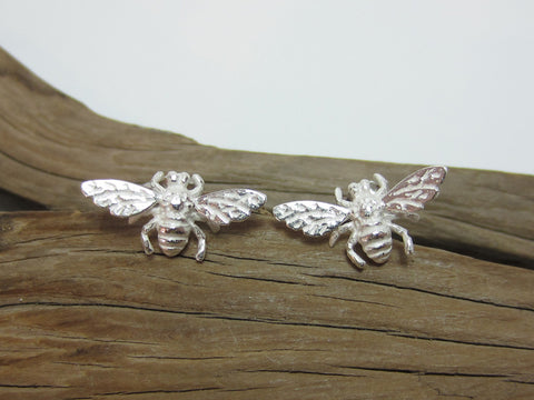 sterling silver honey bee stud earrings nature 925 canterbury