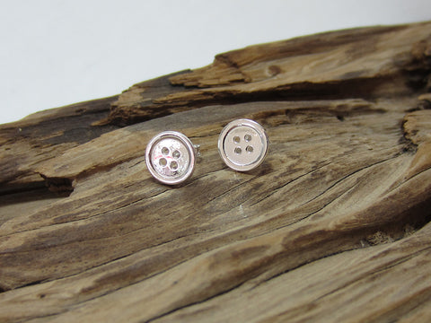 sterling silver button stud earrings 9215 Canterbury