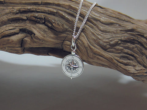sterling silver compass pendant 925 Canterbury