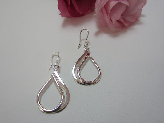 sterling silver double edge teardrop earrings 925 canterbury