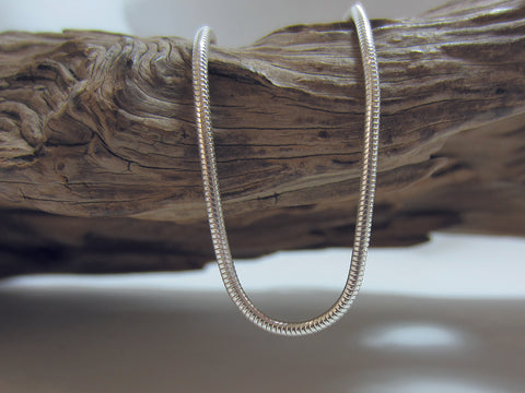 Nice quality, sterling silver Italian snake chain with a diameter of  1.9mm. 925 Silver Canterbury