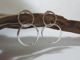 sterling silver large double hoops drop earrings 925 Canterbury