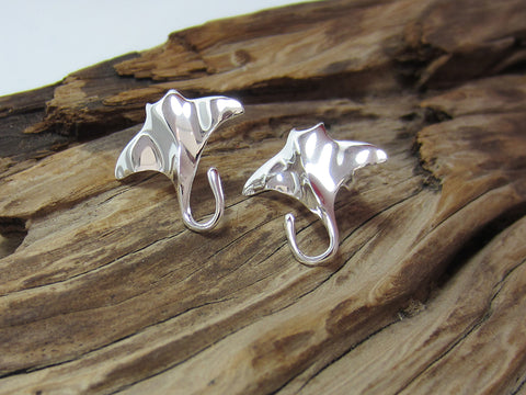sterling silver manta ray stud earrings 925 Canterbury