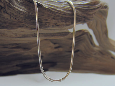 Lovely quality, sterling silver Italian snake chain which is 1.1mm in diameter.