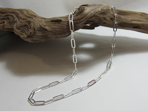 Sterling silver paperclip chain which is 17" long. 925 Silver Canterbury
