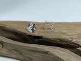 10mm diameter round sterling silver studs with a gentle ripple finish. 925 Silver Canterbury