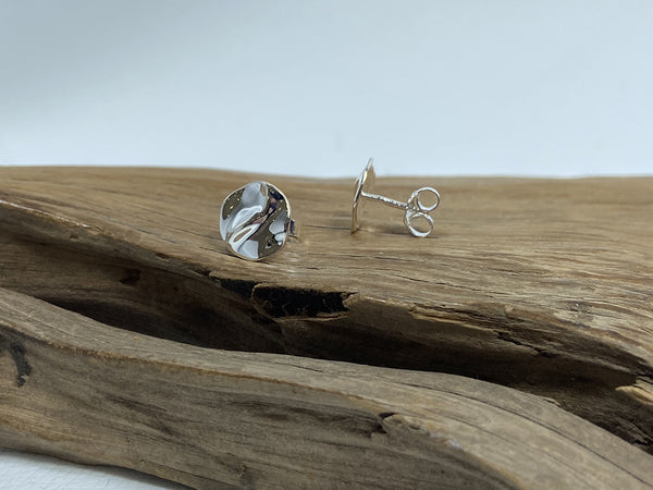sterling silver ripple studs – 925 Silver