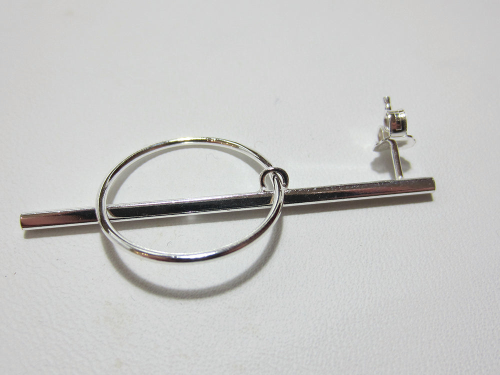 sterling silver stick and circle drops 925 Canterbury