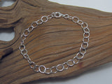 Very simple sterling silver oval link bracelet which could be used with charms. 7.5" inches long. 925 Silver Canterbury